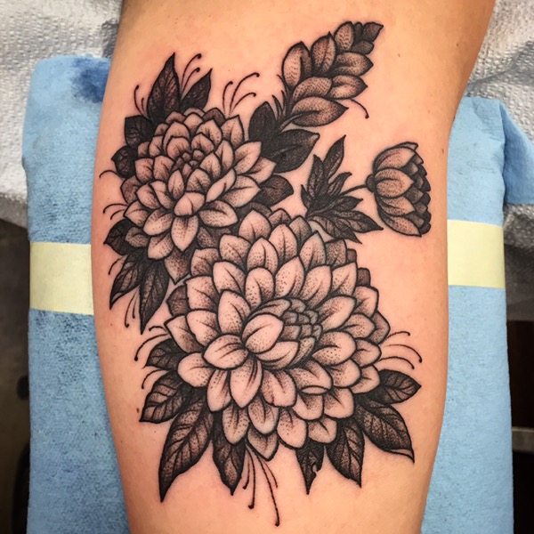 Black And Grey Flower Tattoo At Tattoos By Paul Nycz