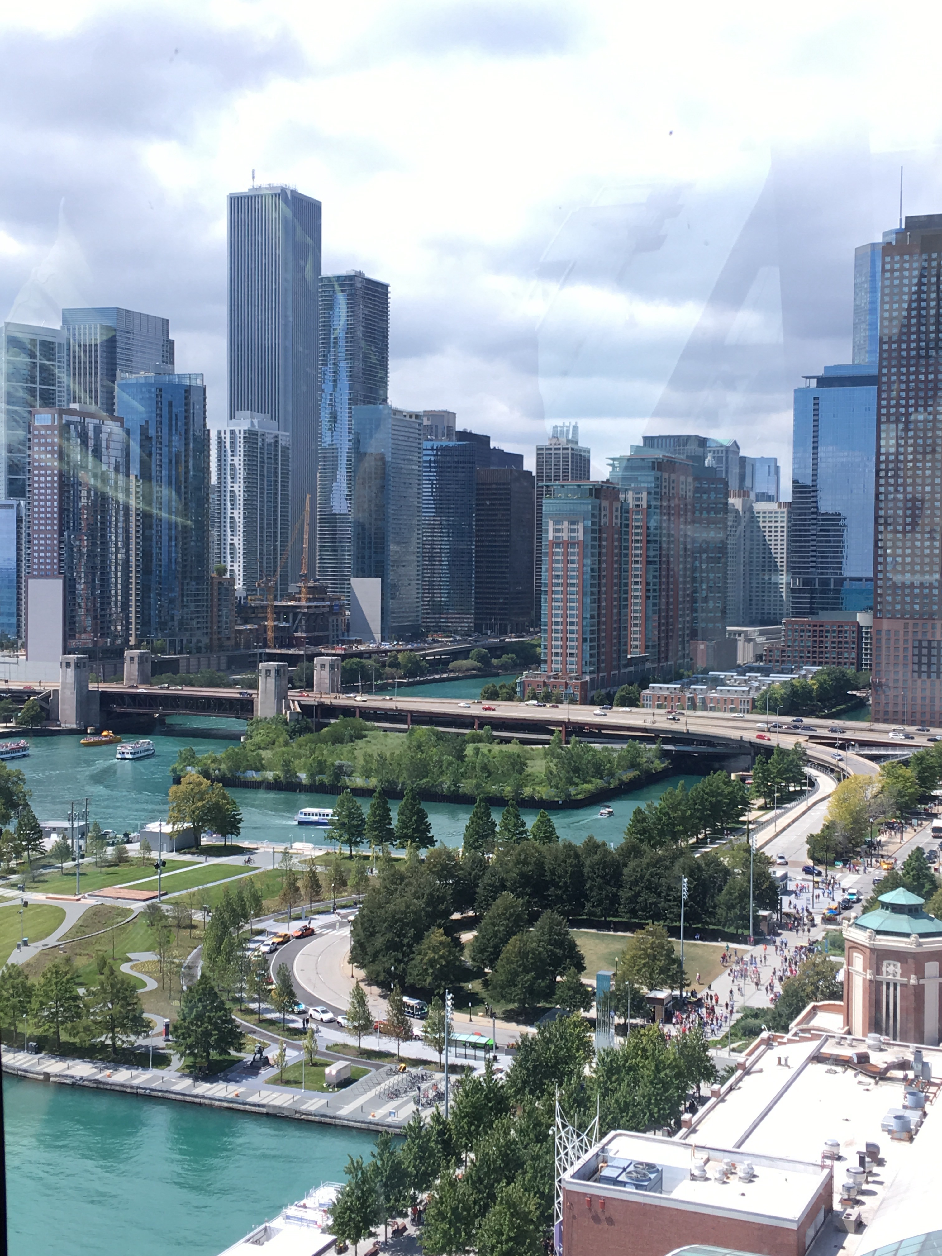 Chicago skyline from atop the Ferris Wheel