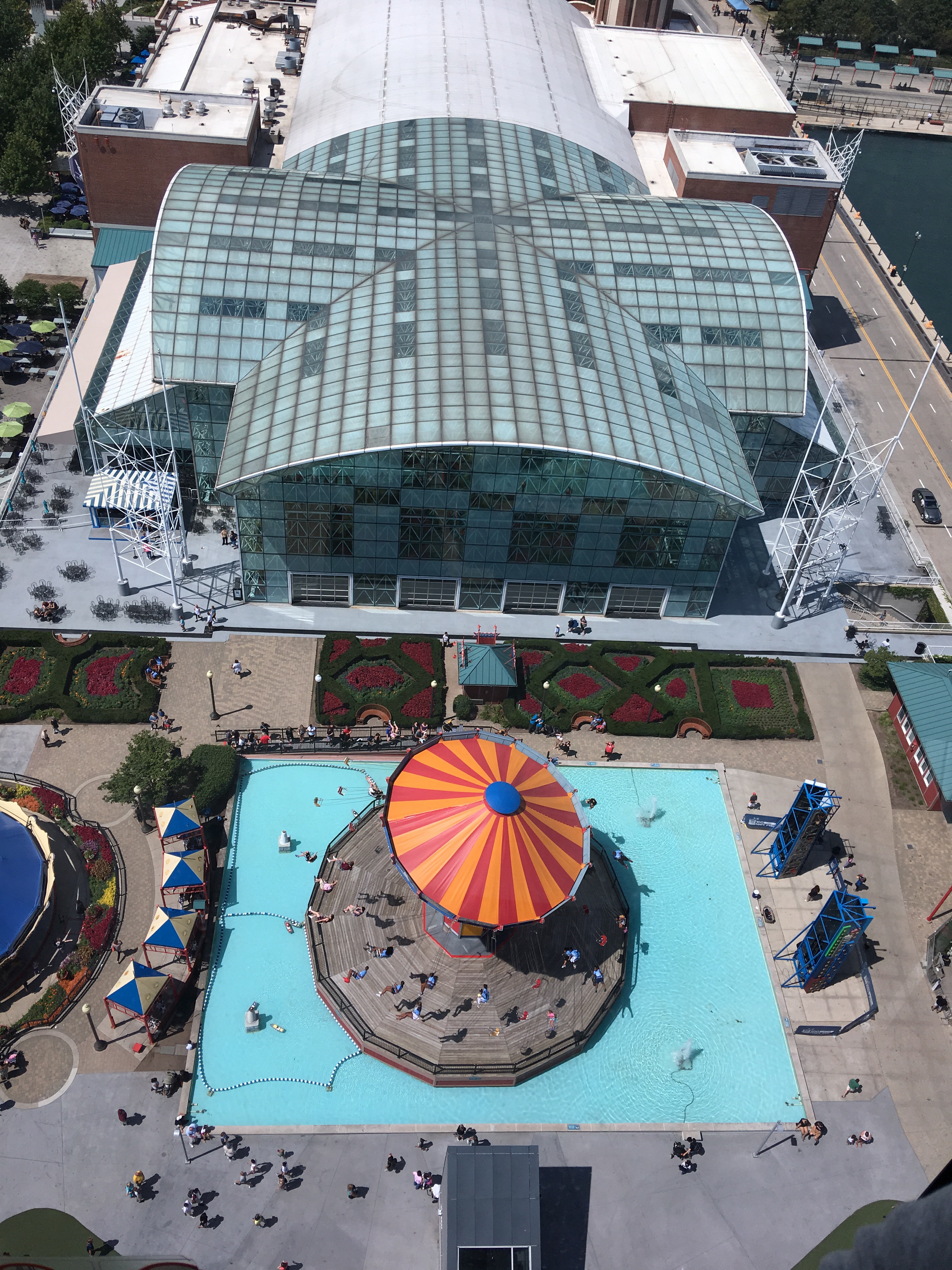 Looking down from the top of Ferris Wheel