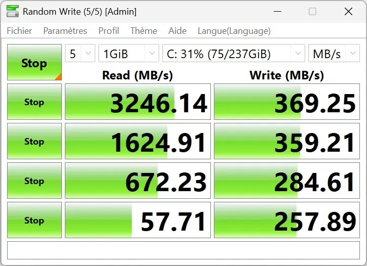 CORSAIR Frame 4500X test SSD