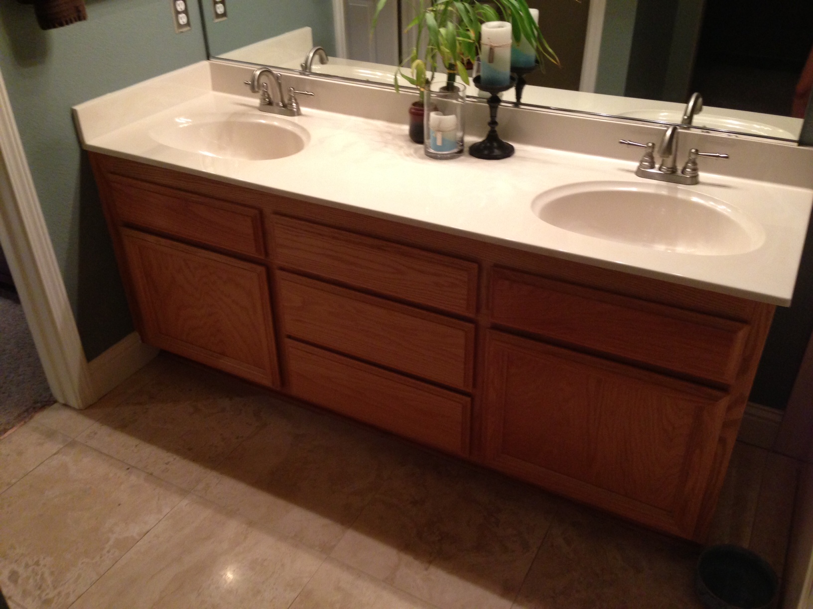 The wide range and variety of bathroom countertops offer the. Re Staining Builder Grade Oak Part One Pave The Way A Design Blog By Shannon Pavey