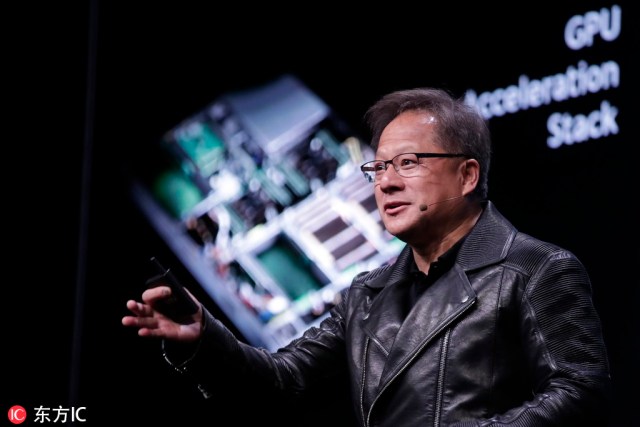 Predsednik i CEO kompanije Nvidia Jensen Huang govori na godišnjoj konferenciji „GPU Technology“ u Tajpeju, Tajvan, Kini, 30. maja 2018. godine. [Fotografija / IC]