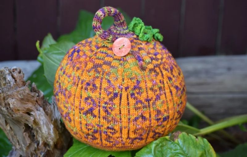 Large Colorwork Pumpkin Payhip - Incredible Sunset Pattern - Ultra HD