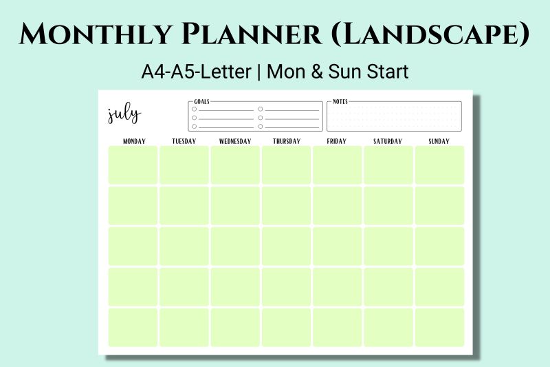 Monthly Planner Payhip - Geometric Design Collection - 4K Quality