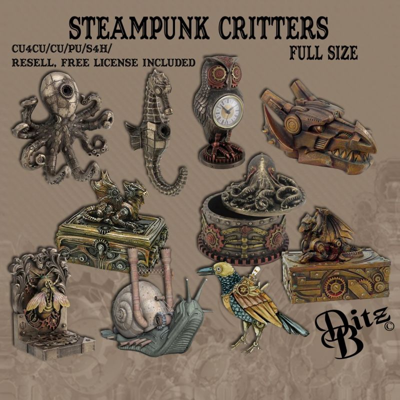 Steampunk Critters Payhip - Download Incredible Abstract Pattern | HD