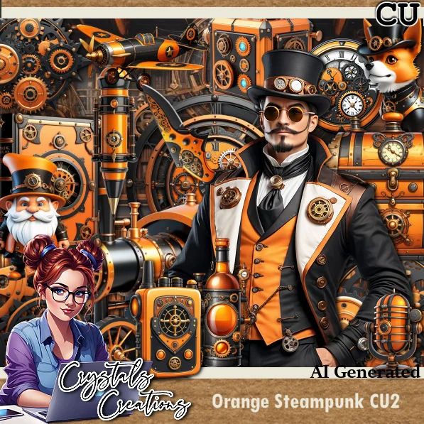 Orange Steampunk Cu Bundle Payhip - Download Creative Minimal Art | 4K