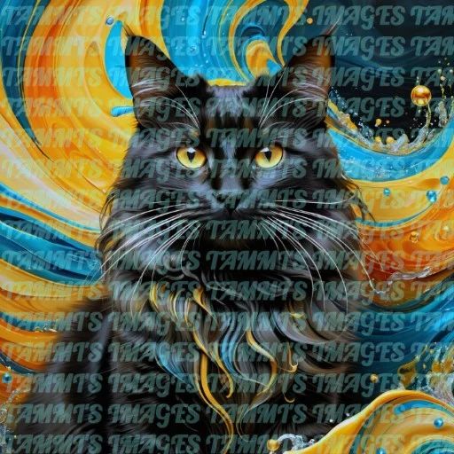 Fire Cat Payhip - Artistic Mountain Illustration - 4K