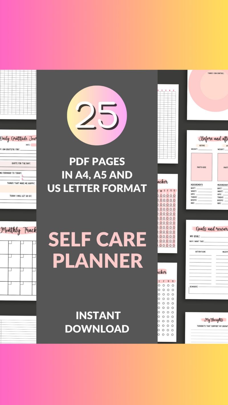 Self Care Planner Payhip - Premium Geometric Photo Gallery - 4K
