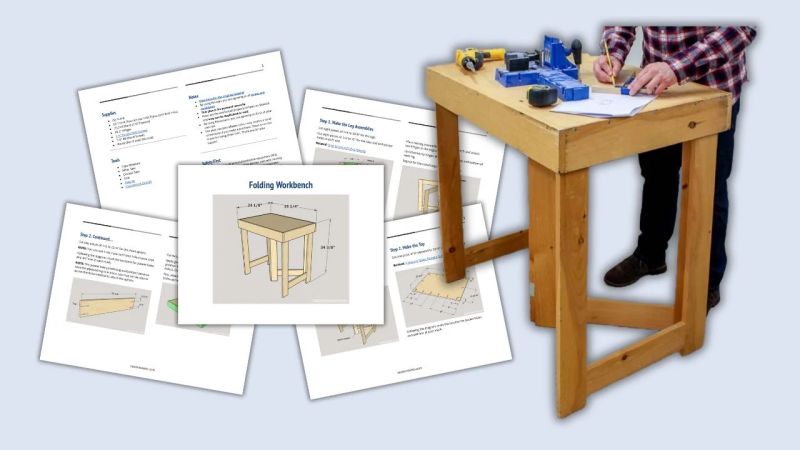 Folding Workbench Pdf Plan - Vintage Background Collection - HD Quality