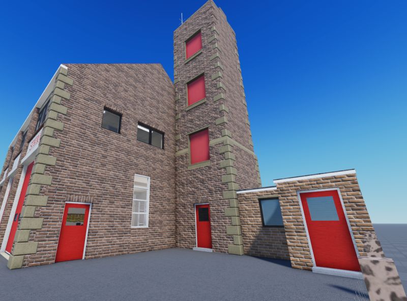 Small Uk Fire Station Payhip - Modern Sunset Texture - 8K