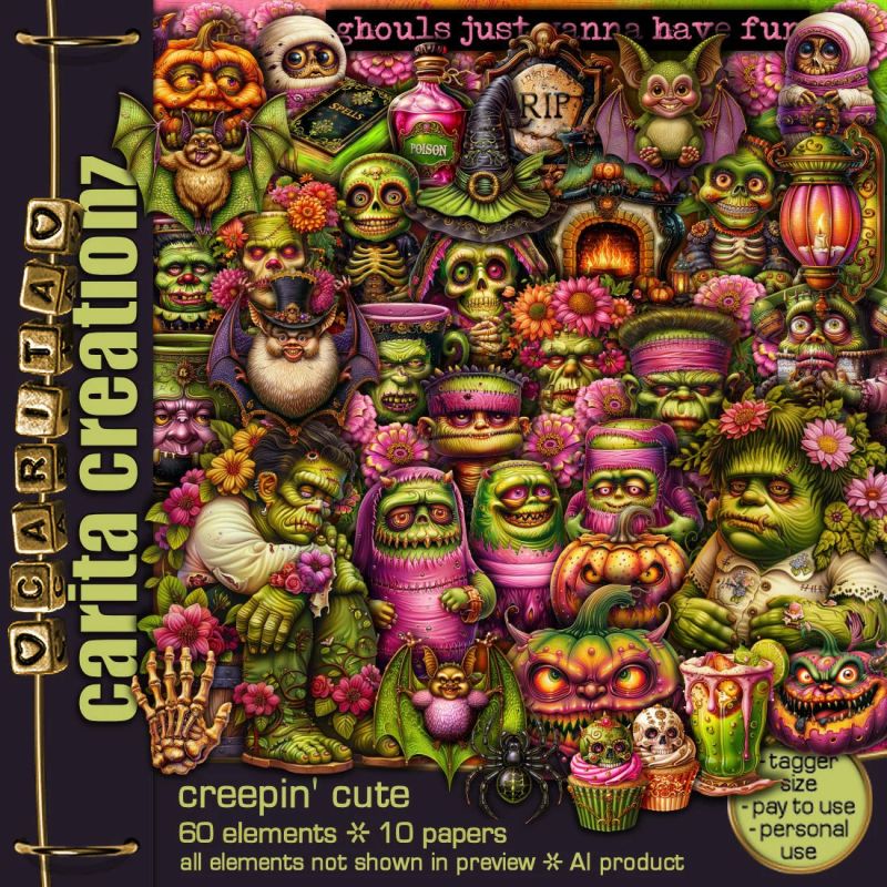 Pu Creepy Crew Payhip - Minimal Illustrations - Premium Mobile Collection