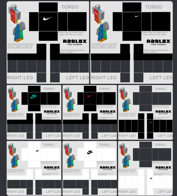 FREE Roblox Clothing Templates Nike Shirts Pants O 