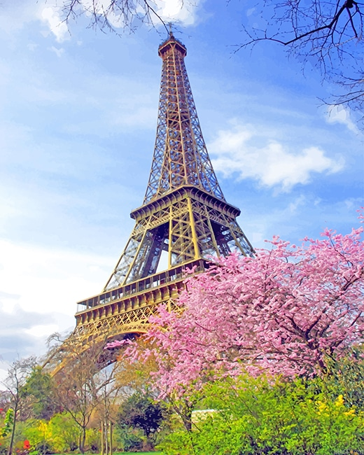 Eiffel In Spring Paint By Number