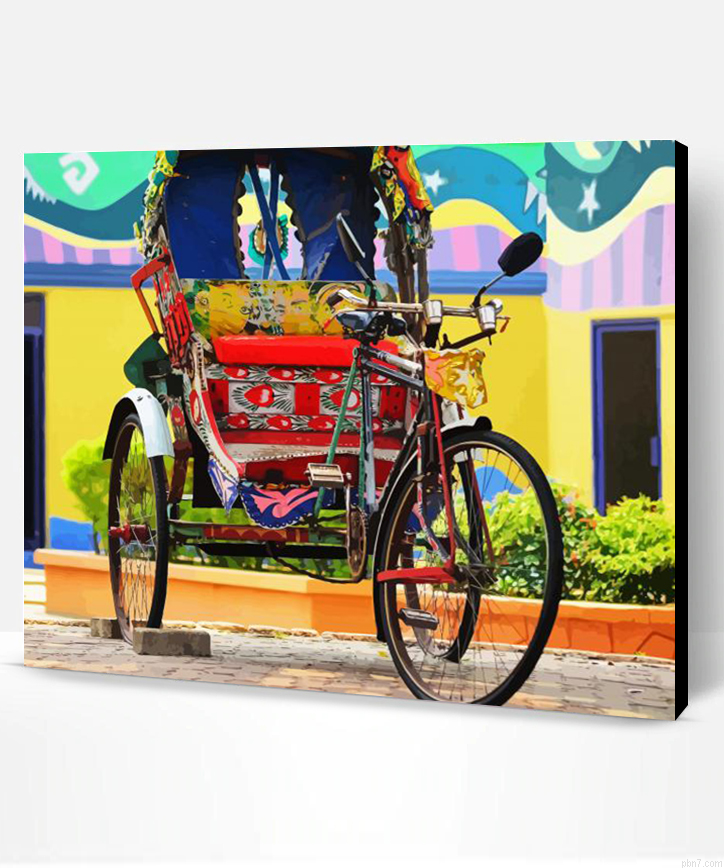 Colorful Rickshaw Painting By Numberss.png