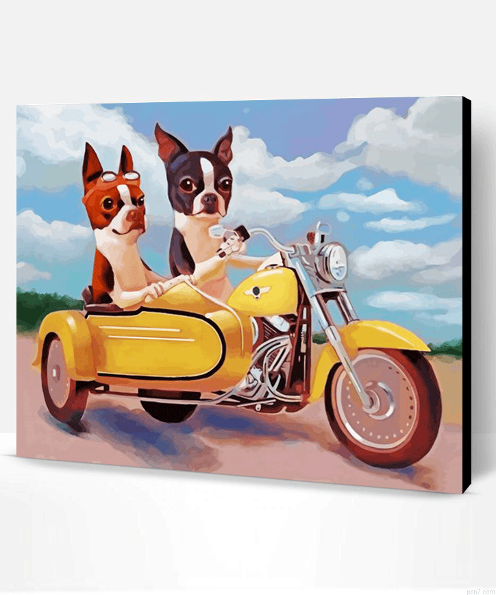 Dogs Riding Motorcycle Painting By Numberss.png