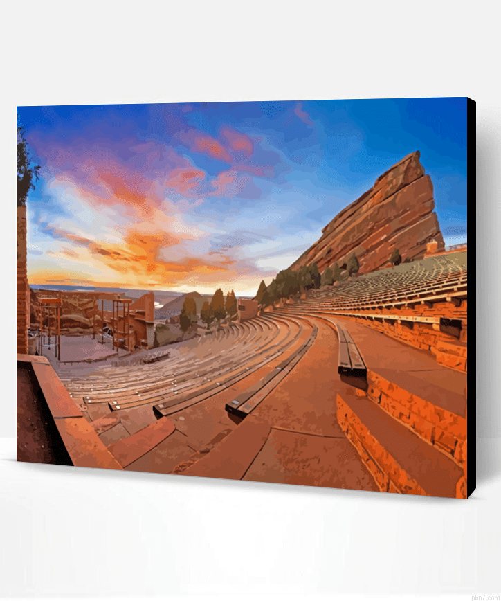 Red Rocks Amphitheatre In Colorado Painting By Numberss.png