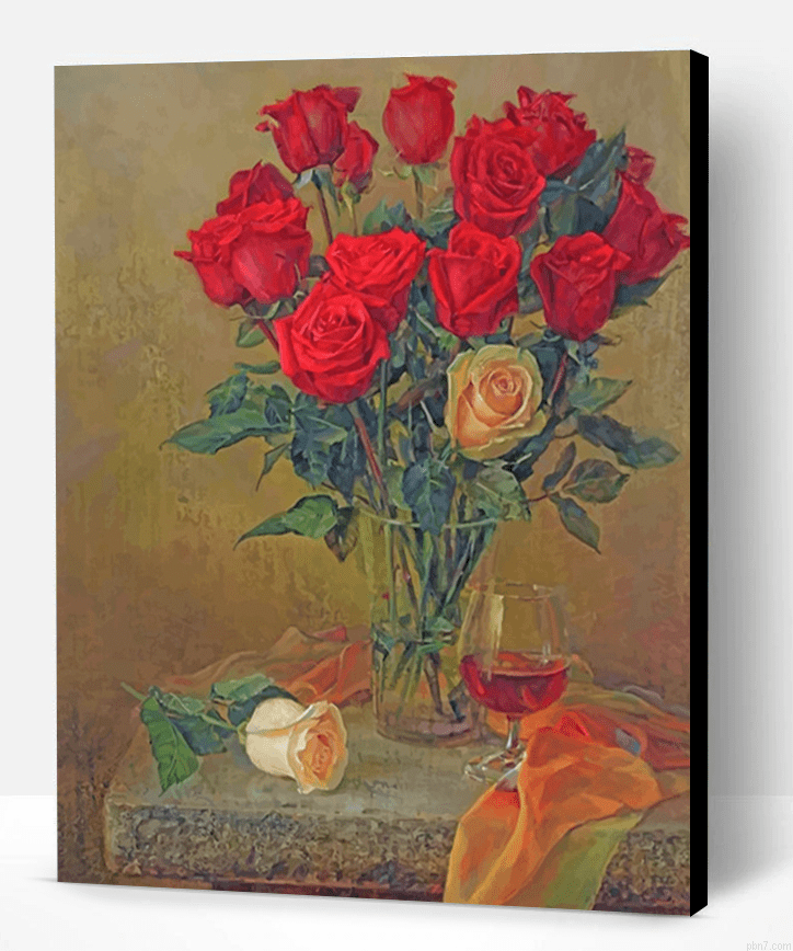 Red Roses In Glass Painting By Numberss.png