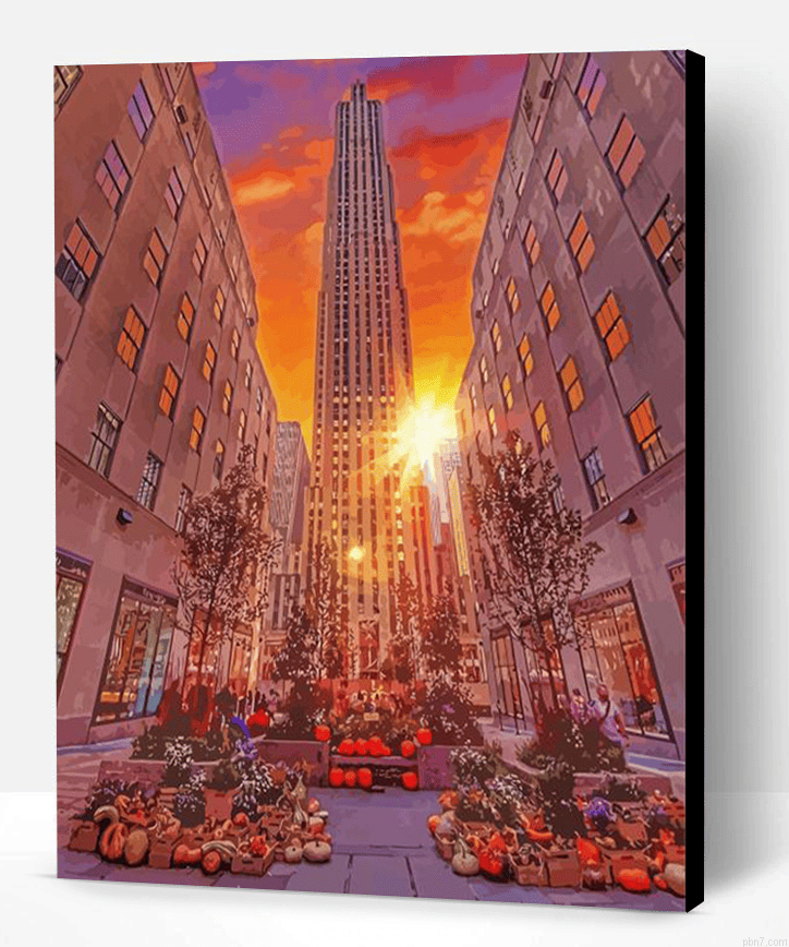 Sunset In Rockefeller Center Painting By Numberss.png