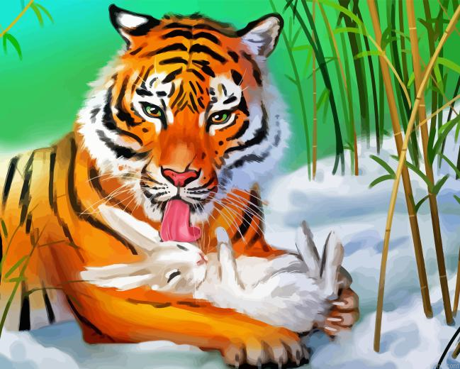 Tiger And Rabbit Painting By Numberss.png