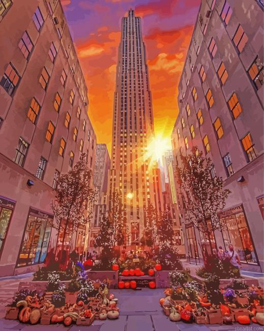 Sunset In Rockefeller Center Paint By Numbers.png
