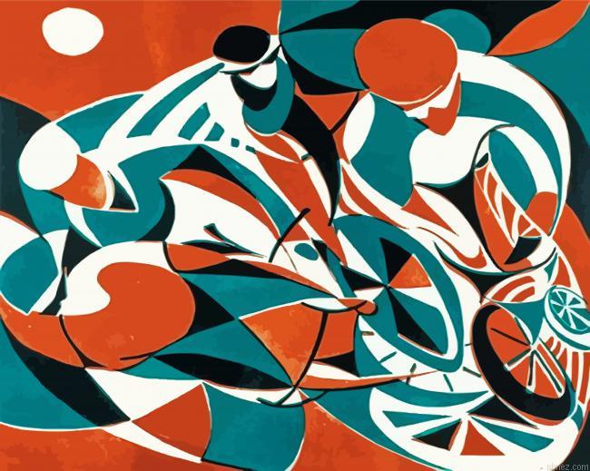 Abstract Cyclists Paint By Numbers.jpeg