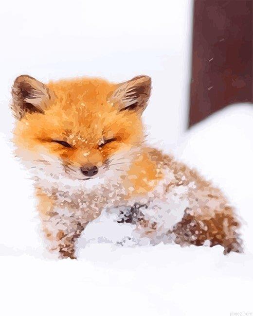 Fox In Snow Paint By Numbers.jpeg