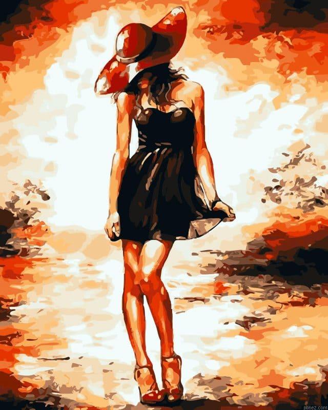 Girl In Red Hat Paint By Numbers.jpeg