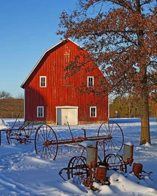 Red Barn In Snow Paint By Numbers.jpeg