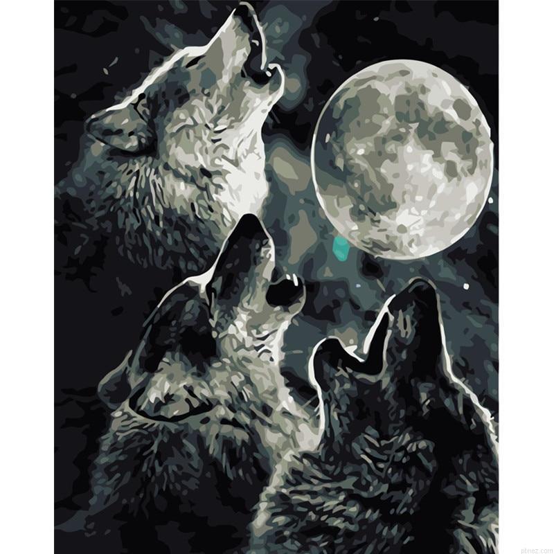 Wolves Howling Paint By Numbers.jpeg