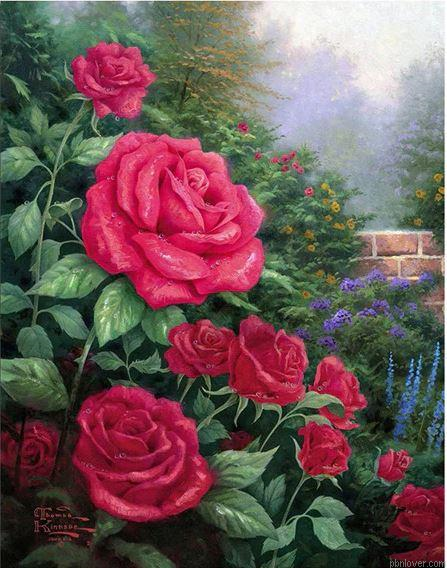 Pink Roses In Garden Painting By Numberss.png