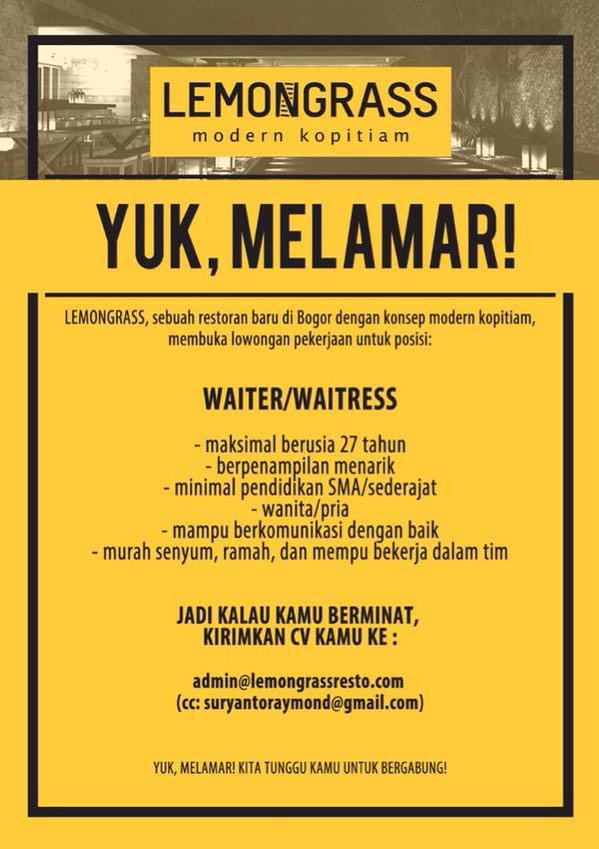 Lowongan waiter, part time, starbucks bulan desember 2021 di bogor | … Part time di bogor cari di antara 21.000+ lowongan kerja terbaru pekerjaan penuh waktu, sementara dan paruh waktu langganan informasi lowongan kerja cepat & gratis pemberi kerja terbaik di bogor kerja: Ada perusahaan yang sedang membuka kesempatan lowongan kerja waiter, part time, freelance kerja sabtu minggu, teacher, instructor dan banyak lagi di daerah bogor melalui indeed.com. Lowongan part time, bogor di bogor. Halaman 1 dari 241 lowongan. Cari lowongan myjobstreet profil perusahaan tips karier. Yang ditampilkan di sini adalah iklan lowongan yang sesuai dengan kueri anda. Ada perusahaan yang sedang membuka kesempatan lowongan kerja waiter, part time, bar, cafe, radio announcer, instrumentation engineer dan banyak lagi di daerah bogor melalui indeed.com. Ada perusahaan yang sedang membuka kesempatan lowongan kerja waiter, part time, starbucks, teacher, radio announcer, application developer dan banyak lagi di daerah bogor melalui indeed.com. Indeed dapat menerima bayaran dari perusahaan tersebut, membantu agar indeed tetap gratis bagi para pencari kerja. Uzivatel Lemongrass Resto Na Twitteru Info Lowongan Kerja Bogor Waiter Waitress U Jd Lemongrass Crew Kirim Segera Cv Dan Lamaran Kalian Lookatbogor Http T Co Fefp4ybwgv Twitter