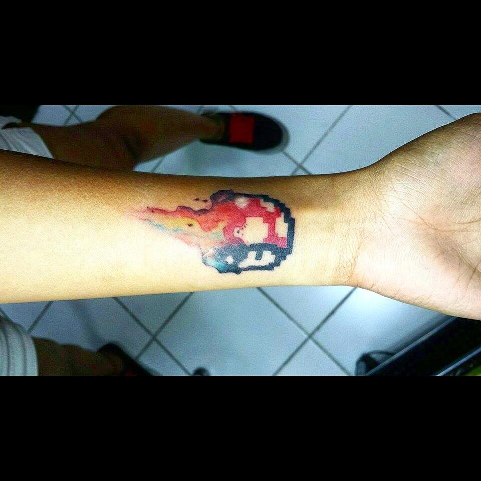 Whiplash Tattoo On Twitter: "Super Mario's 1Up Mushroom In Watercolor Effect Whipped By Oskie Esguerra! 👌🍄#Whiplashtattoo #Supermario #Tattoo Http://T.co/Wb3Ozcbbef" / Twitter 960_x_960_jpg