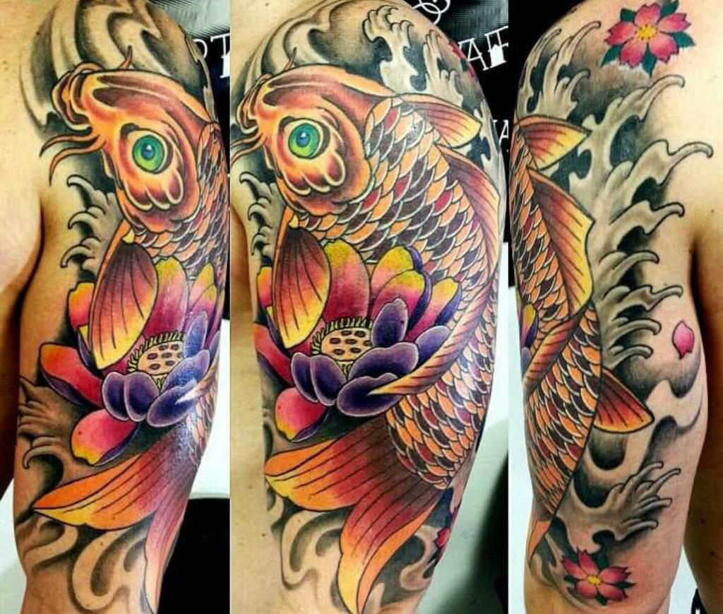 Rusty Diamond On Twitter Tattoo Colortattoo Colorbomb Japanesetattoo Koifish Japaneseart Japanesemask Japanesedragon Koidragon Http T Co Q5j2k9pntp
