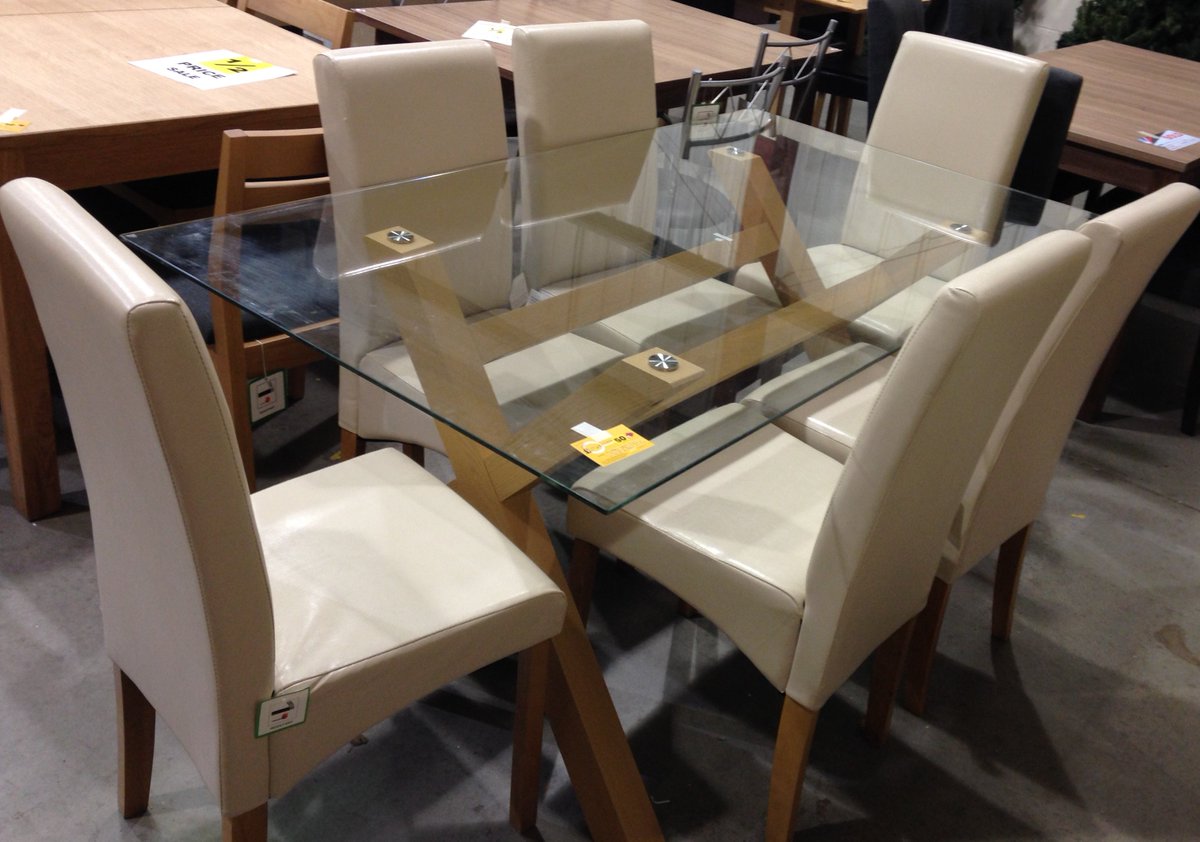 Catalogue Returns On Twitter Glass Dining Table 6 Cream Skirted Chairs 310 00 Cataloguereturn Takeawaytoday Christmasdinner Family Friend Https T Co Md0ewkhfxg