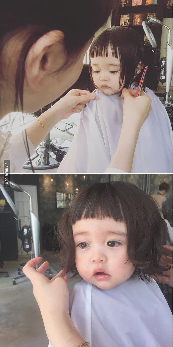 9gag On Twitter Little Girl Getting Her First Haircut Https T
