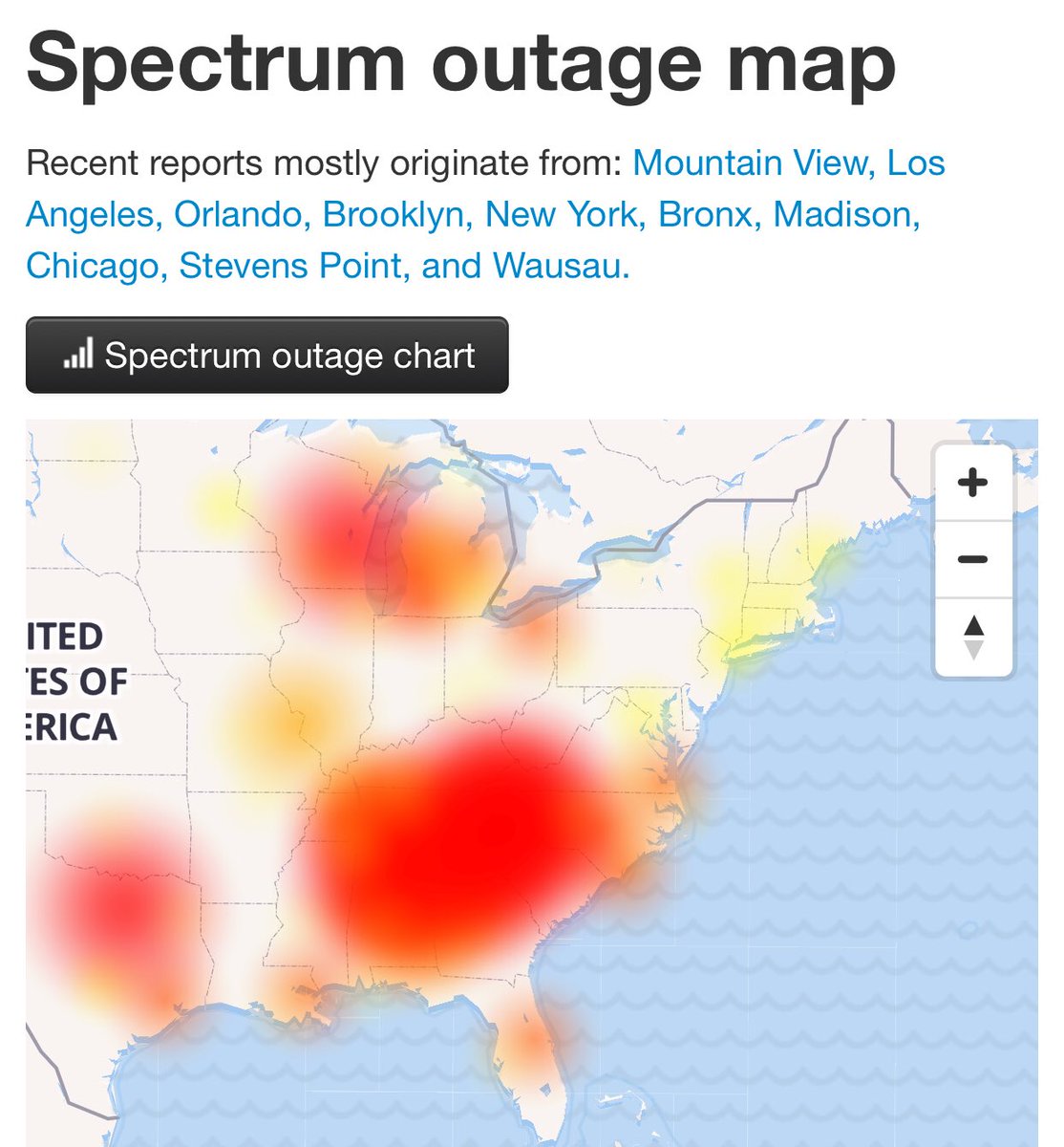 Spectrum Internet Service Map J.