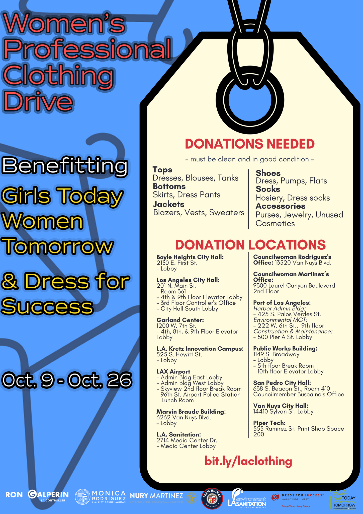 Councilwoman Monica Rodriguez Pa Twitter Proud To Sponsor The Professional Women S Clothing Drive Because Looking And Feeling Your Best Is Empowering Donation Bins Are At My Pacoima City Hall Office And The
