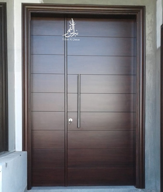 Nibras Al Qamar Llc On Twitter Main Door Double Shutter With A Simple Modern Design Material Solid Sapali Wood Finish Stain Laquer Finish Nibrasalqamar Muscat Oman Carpentry Door Design Wood Woodwork Custom Made
