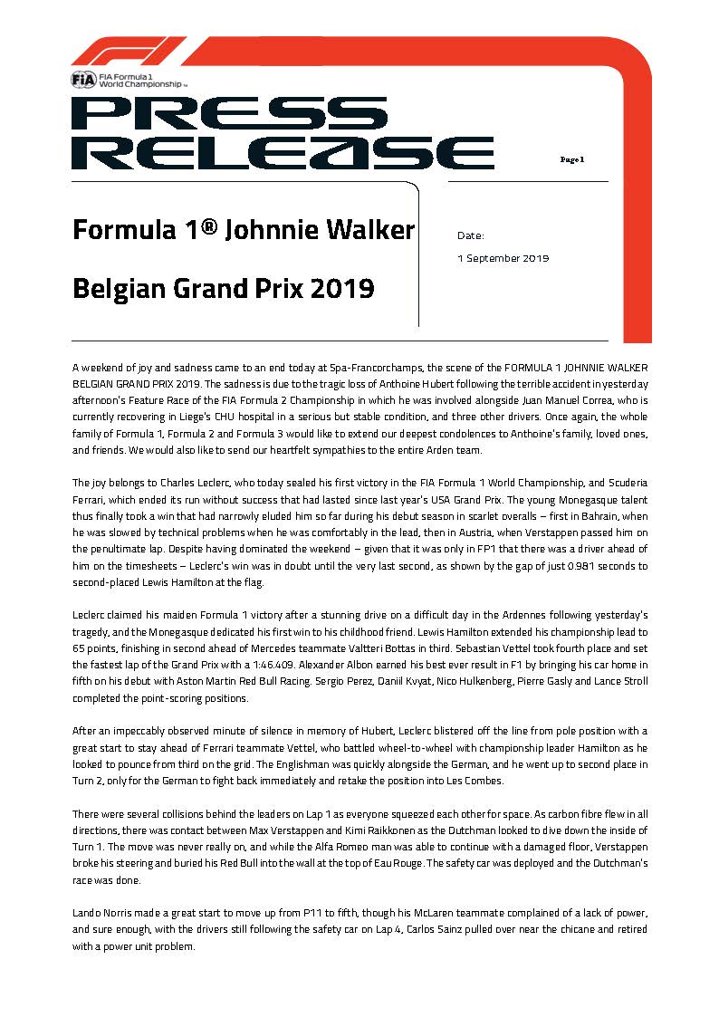F1 Media On Twitter Formula 1 Johnnie Walker Belgian