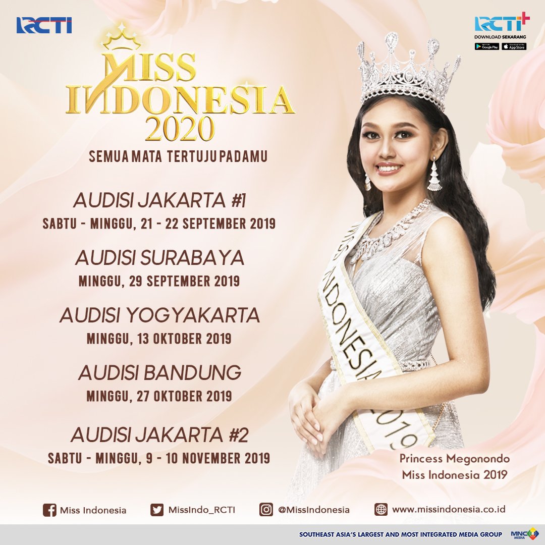 Big Audition Miss Indonesia 2020 Akan Digelar Di 4 Kota