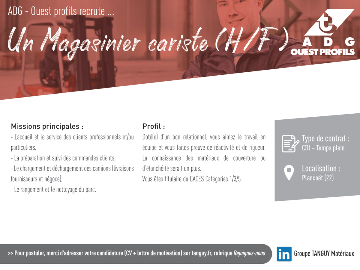Courte lettre de motivation magasinier cariste. Groupe Tanguy Groupetanguy Ë Í¸ìí°