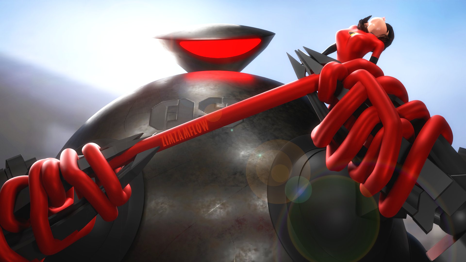 ZimZamFlow - CEO of Elastigirl (Commissions OPEN) on X: Is it Too much  For Mrs. Incredible to handle!? Fun Render I did with my favorite scene to  pose with Elastigirl :) Omnidroid