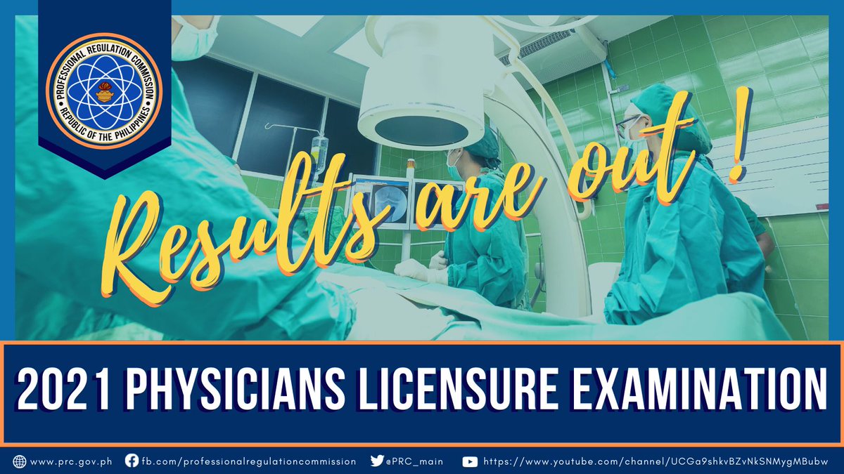 19/03/2021 · march 2021 physician licensure examination results released in three (3) working days posted on 19 march, 2021 the professional regulation commission (prc) announces that 1,234 out of 1,927 passed the physician licensure examination given by the board of medicine in the cities of manila, baguio, cagayan de oro, cebu, davao, iloilo, legazpi, lucena, tacloban, tuguegarao and … S Bpofutgnpyvm