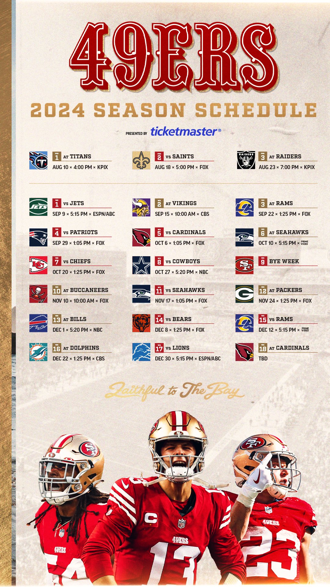 San Francisco 49ers Schedule Large