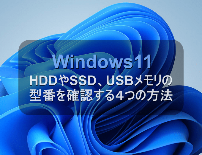 Windows11 HDDやSSD、USBメモリの型番を確認する4つの方法 | パソコン