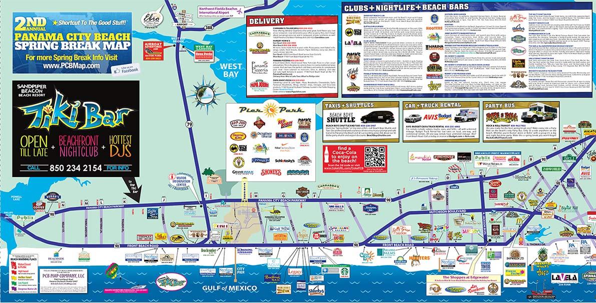 Panama City Beach Attraction Map Is Parking Easily Available At Panama PCB Map1 