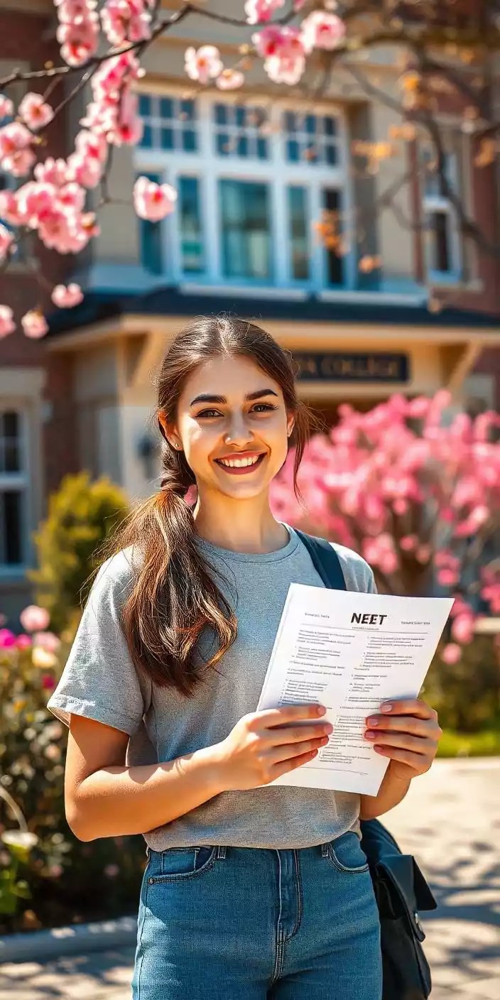 student holding NEET exam results