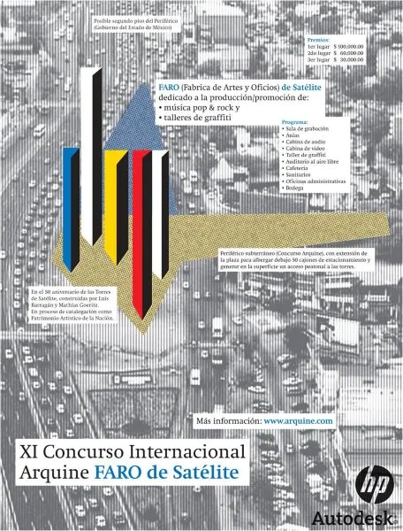 Arquine, HP y Autodesk premian a los ganadores del XI Concurso Internacional Arquine FARO de Sat&eacute;lite