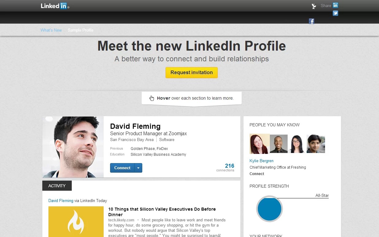 Linkedin presenta un nuevo perfil de usuario