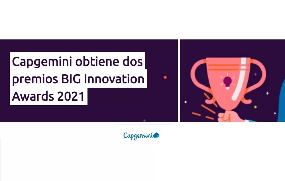 Capgemini obtiene dos premios BIG Innovation Awards 2021